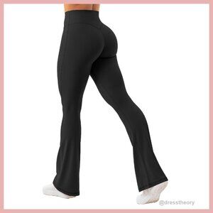 High Waisted Flare Leggings Tummy Control Butt Lifting Yoga Wide Leg Pants